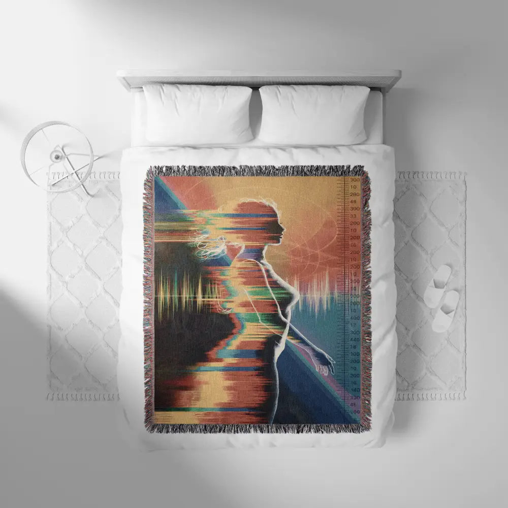 Electromagnetic Woman Personalized Woven Blanket