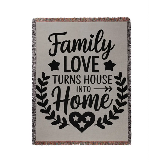 Family Love Personalized Woven Blanket