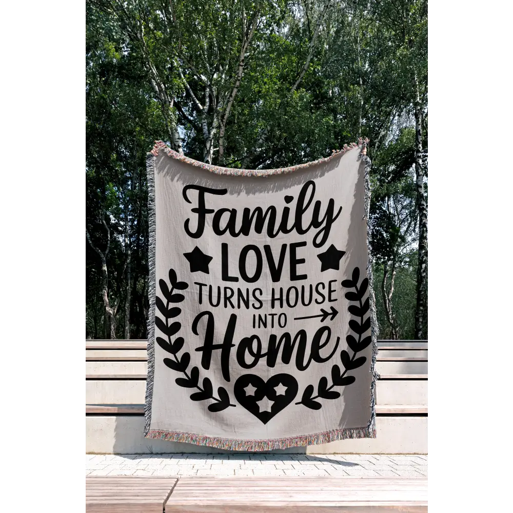 Family Love Personalized Woven Blanket