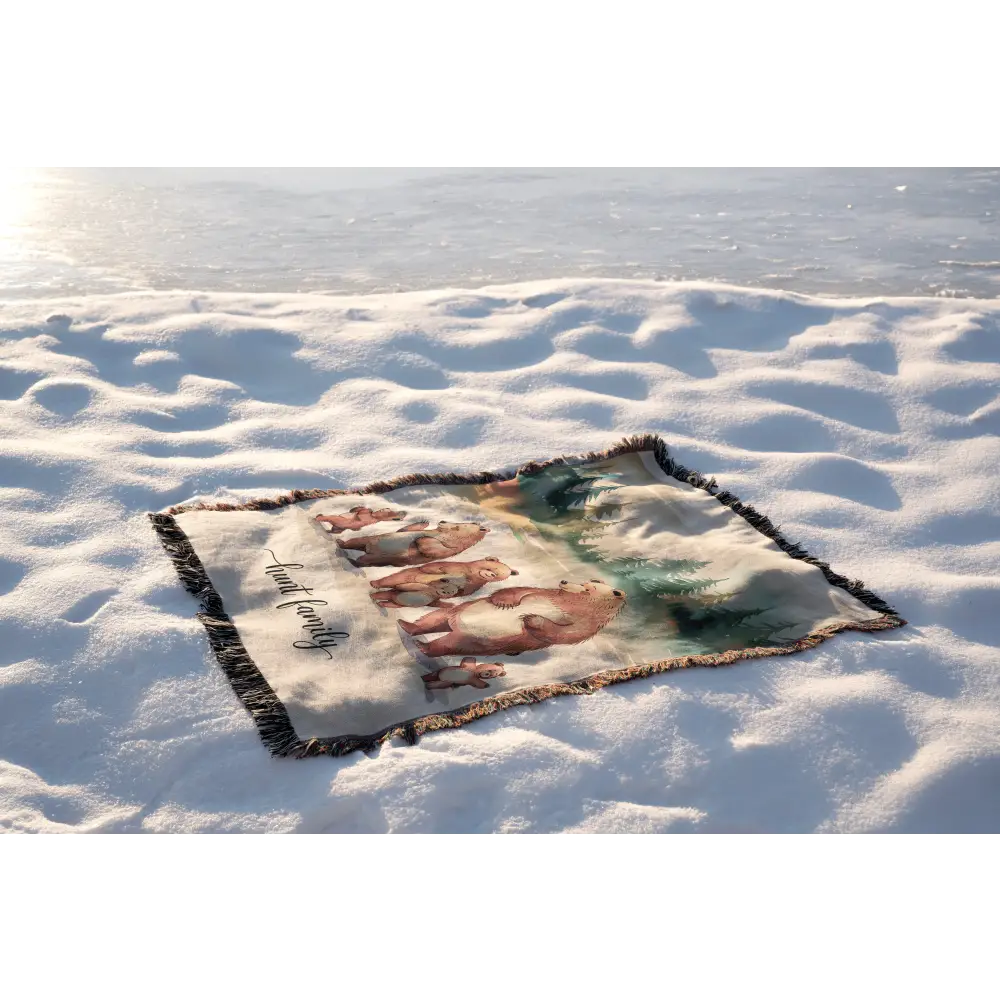 Forest Family Personalized Woven Blanket