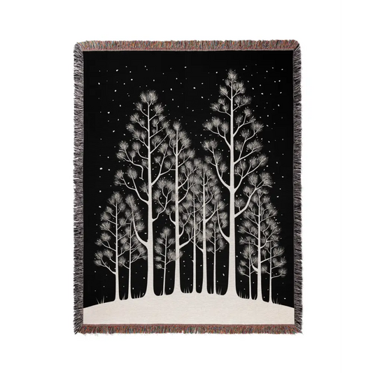 Forest Winter Personalized Woven Blanket