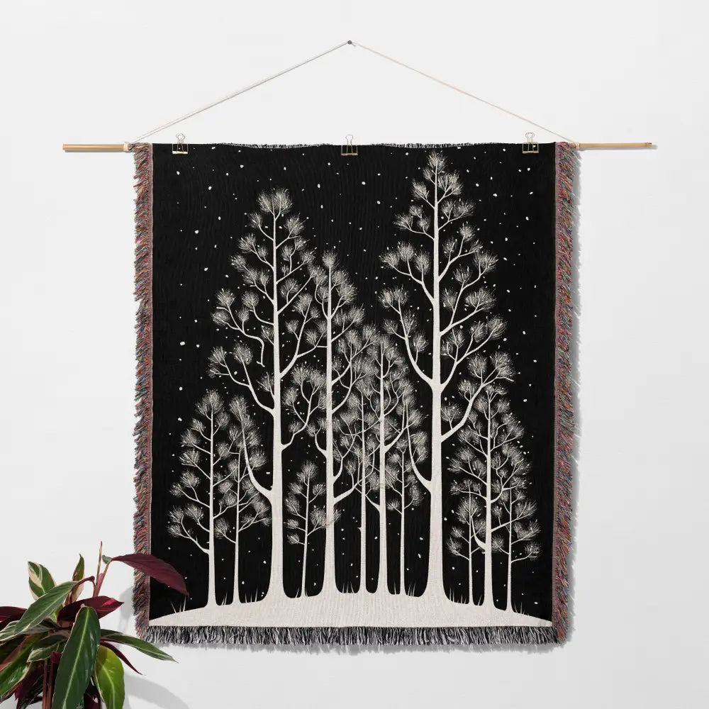 Forest Winter Personalized Woven Blanket