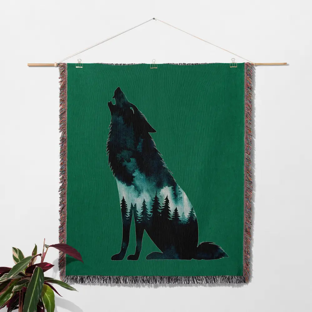 Forest Wolf Personalized Woven Blanket