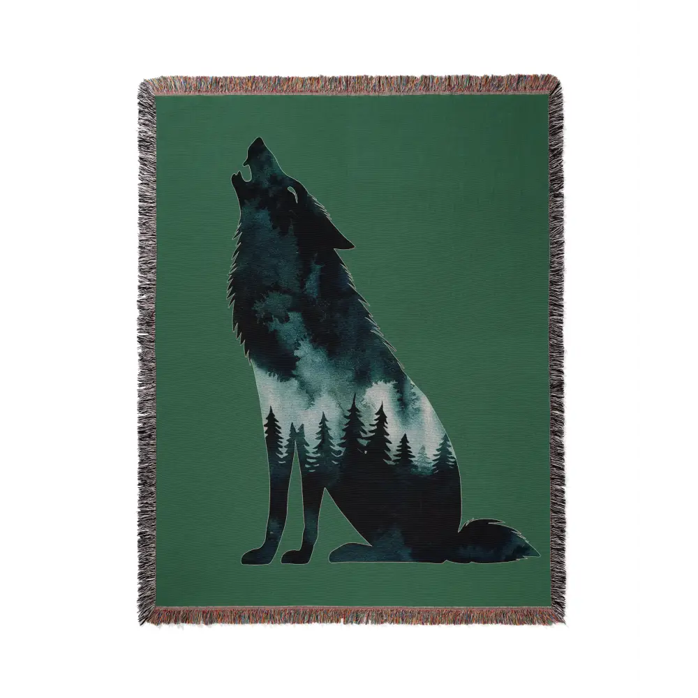 Forest Wolf Personalized Woven Blanket