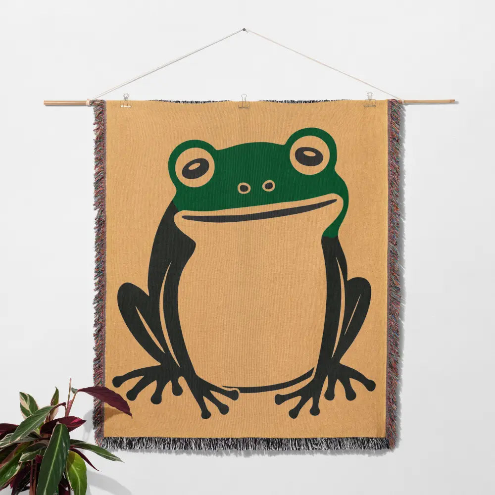 Frog Personalized Woven Blanket - Home Decor