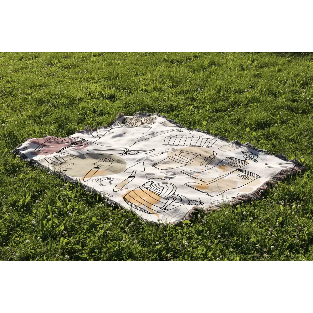 Gardening Pattern Personalized Woven Blanket