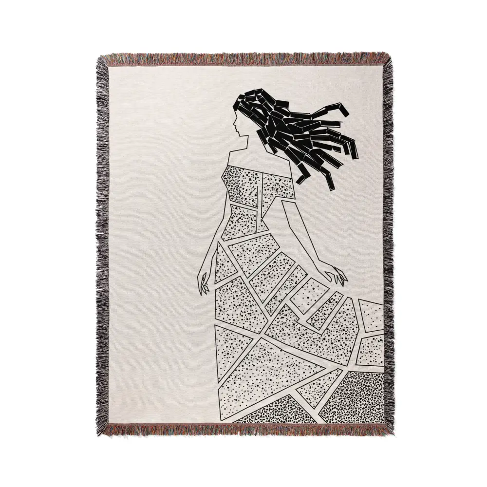 Geometric Woman Personalized Woven Blanket