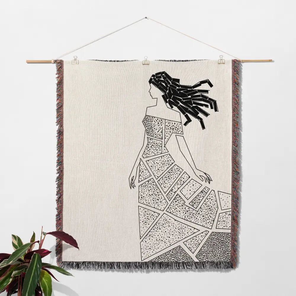 Geometric Woman Personalized Woven Blanket