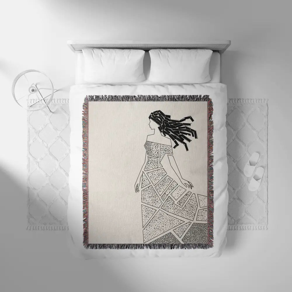 Geometric Woman Personalized Woven Blanket