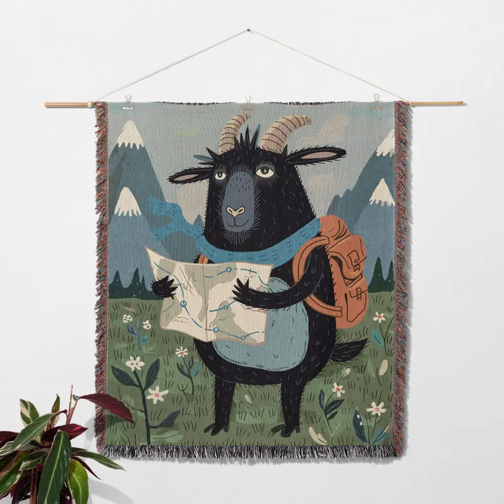 Going Places Goat Personalized Woven Blanket