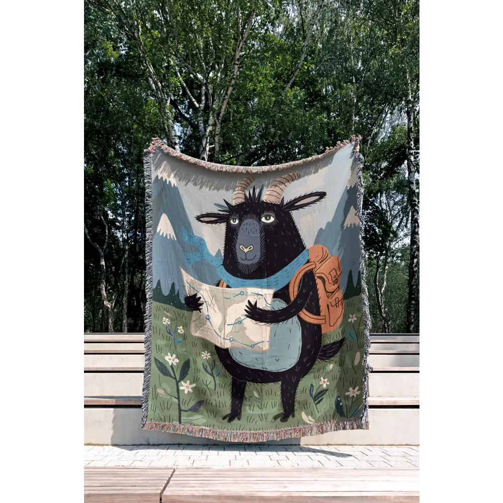 Going Places Goat Personalized Woven Blanket