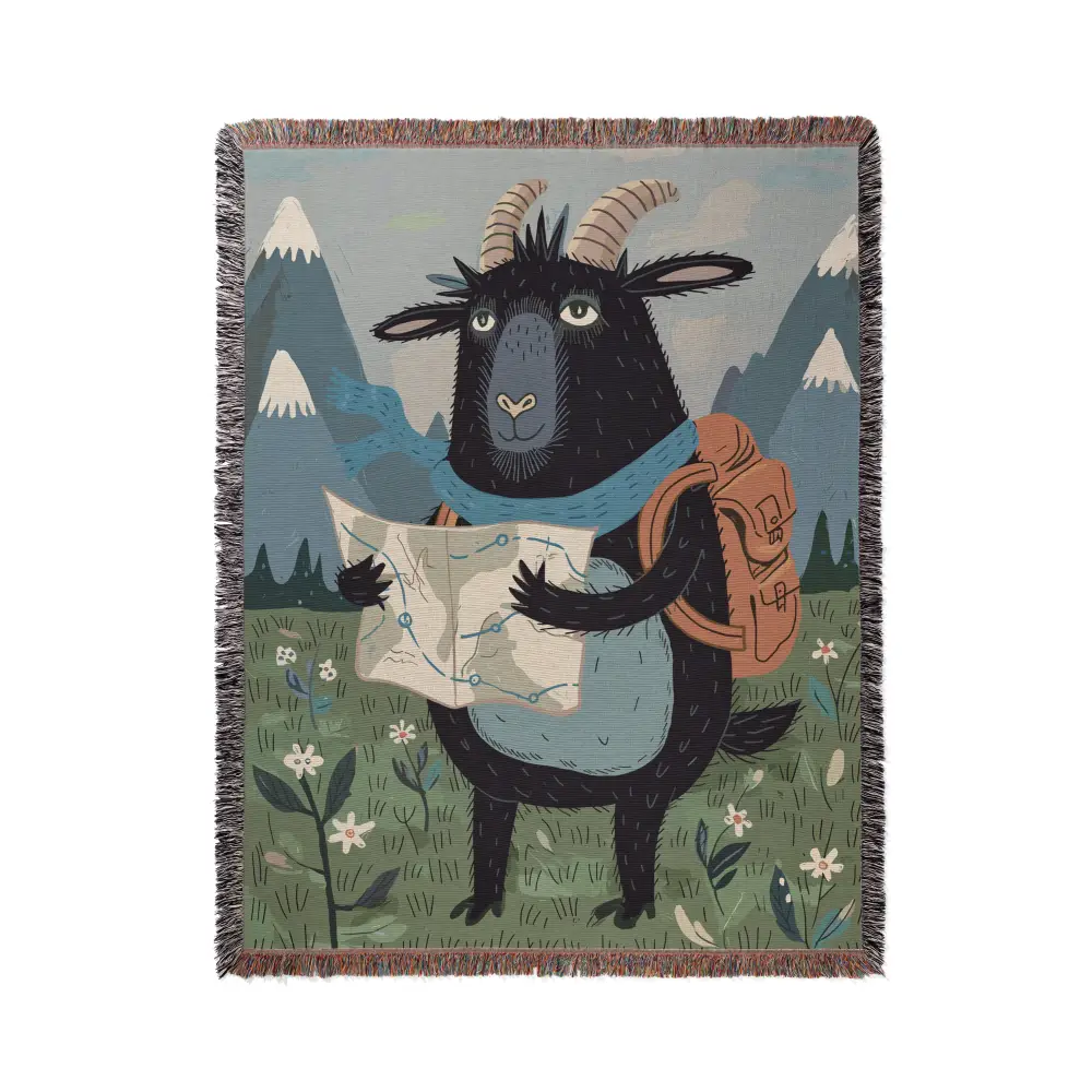 Going Places Goat Personalized Woven Blanket