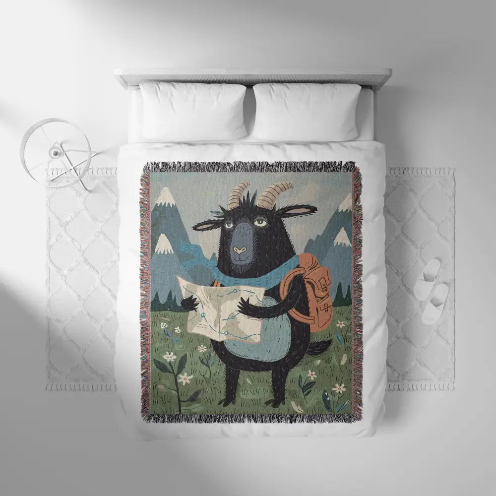 Going Places Goat Personalized Woven Blanket