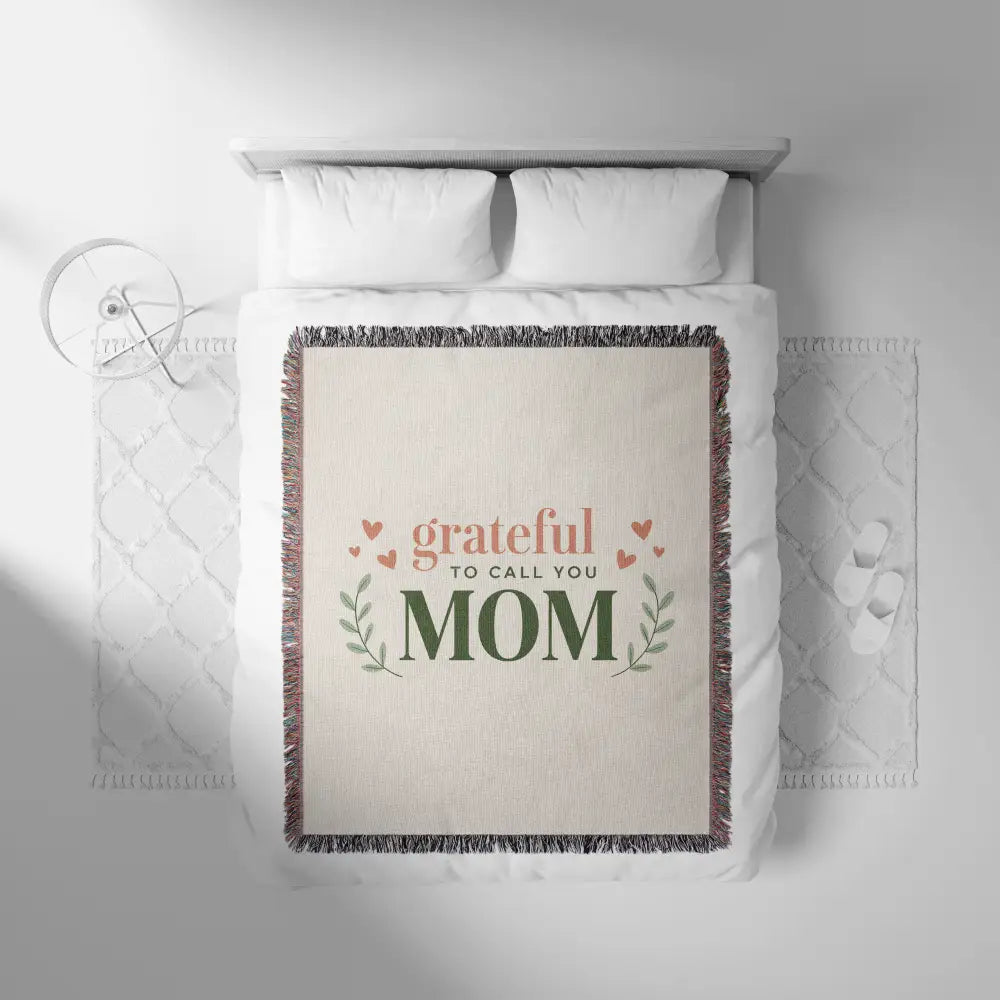 Grateful to Call You Mom Personalized Woven Blanket