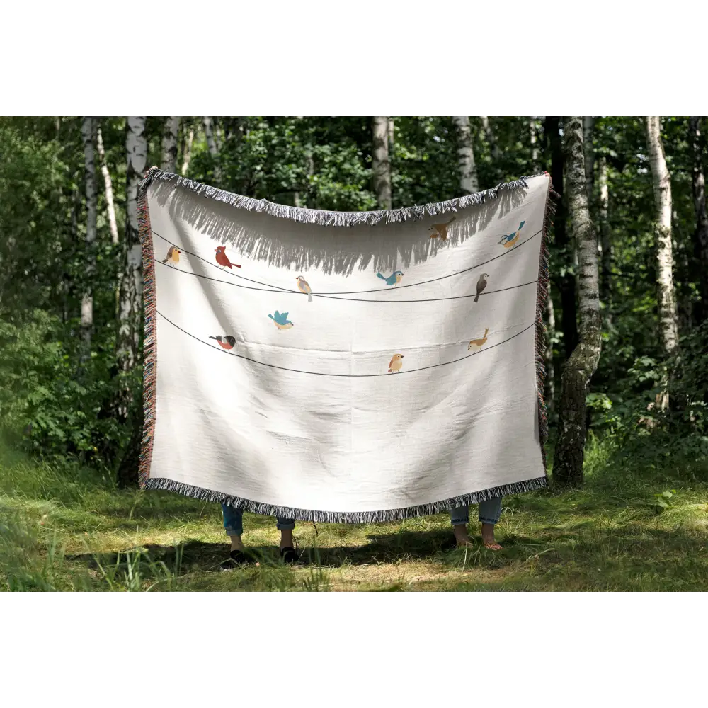 Group of Birds Personalized Woven Blanket