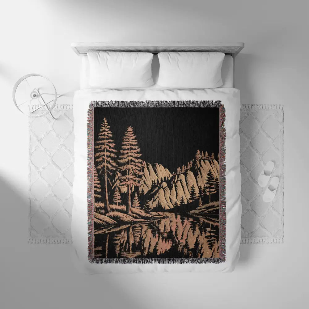 Lake View Personalized Woven Blanket