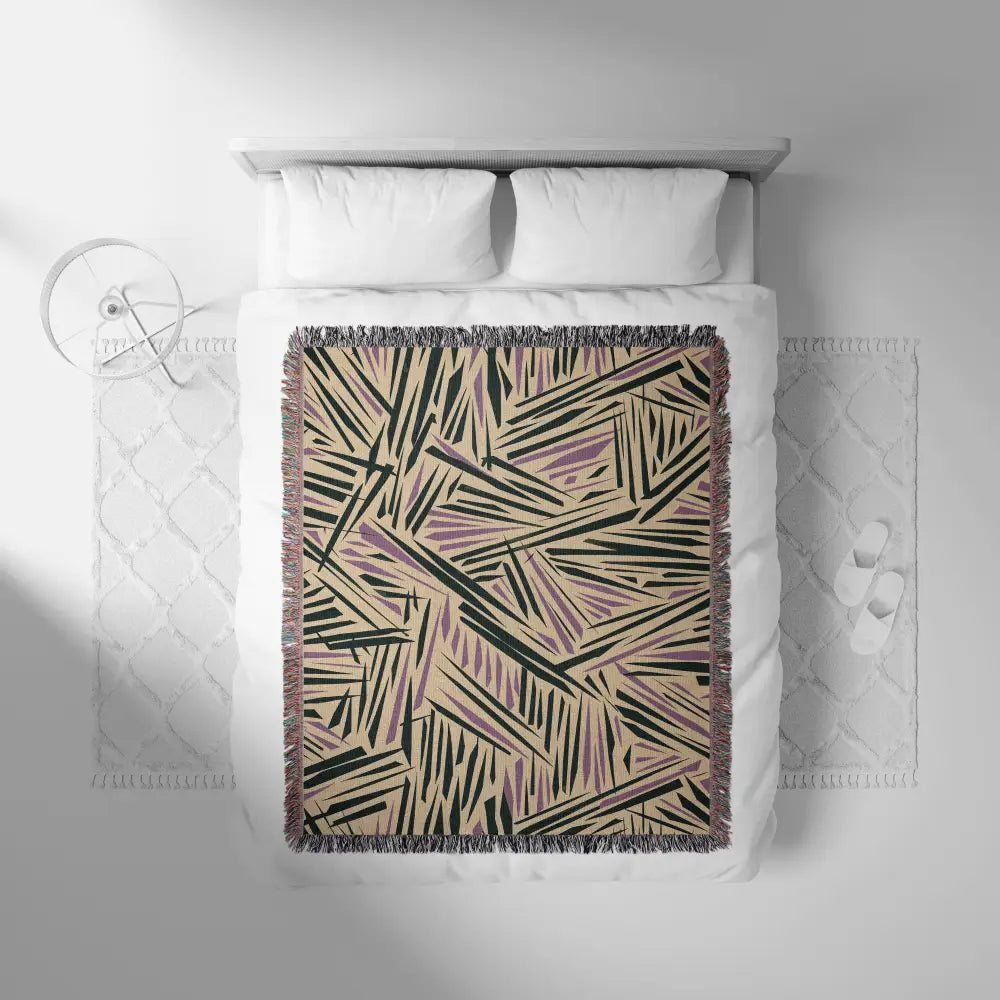 Line Design Personalized Woven Blanket