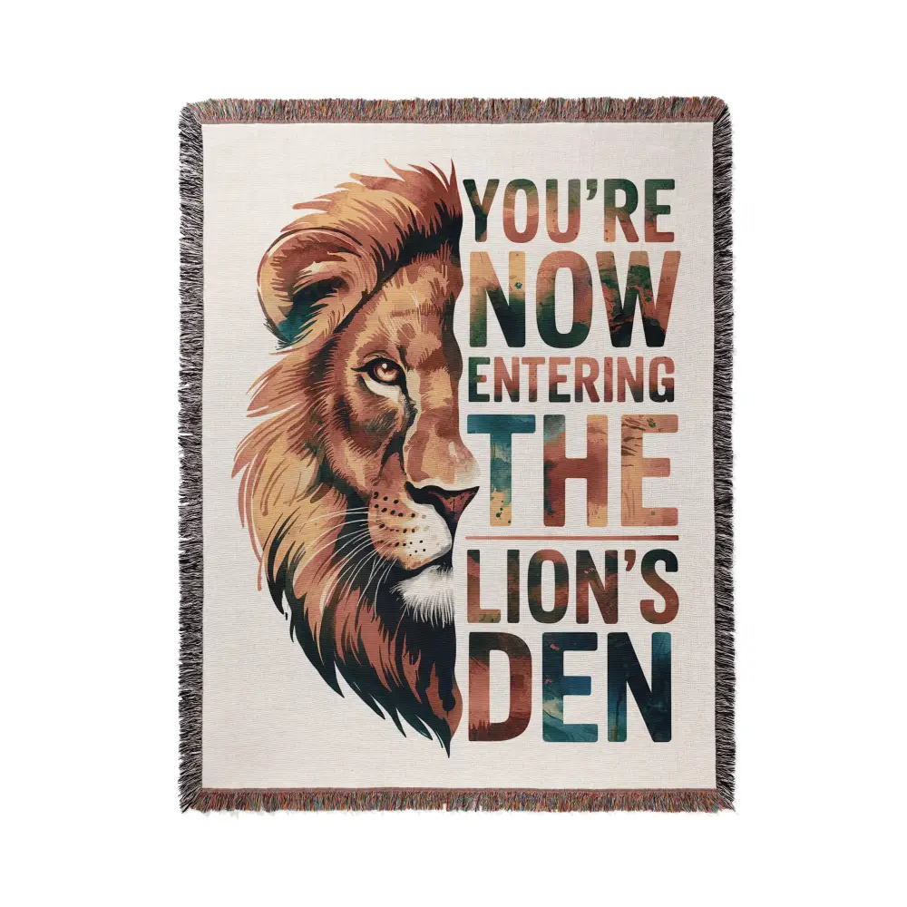 Lion's Den Personalized Woven Blanket