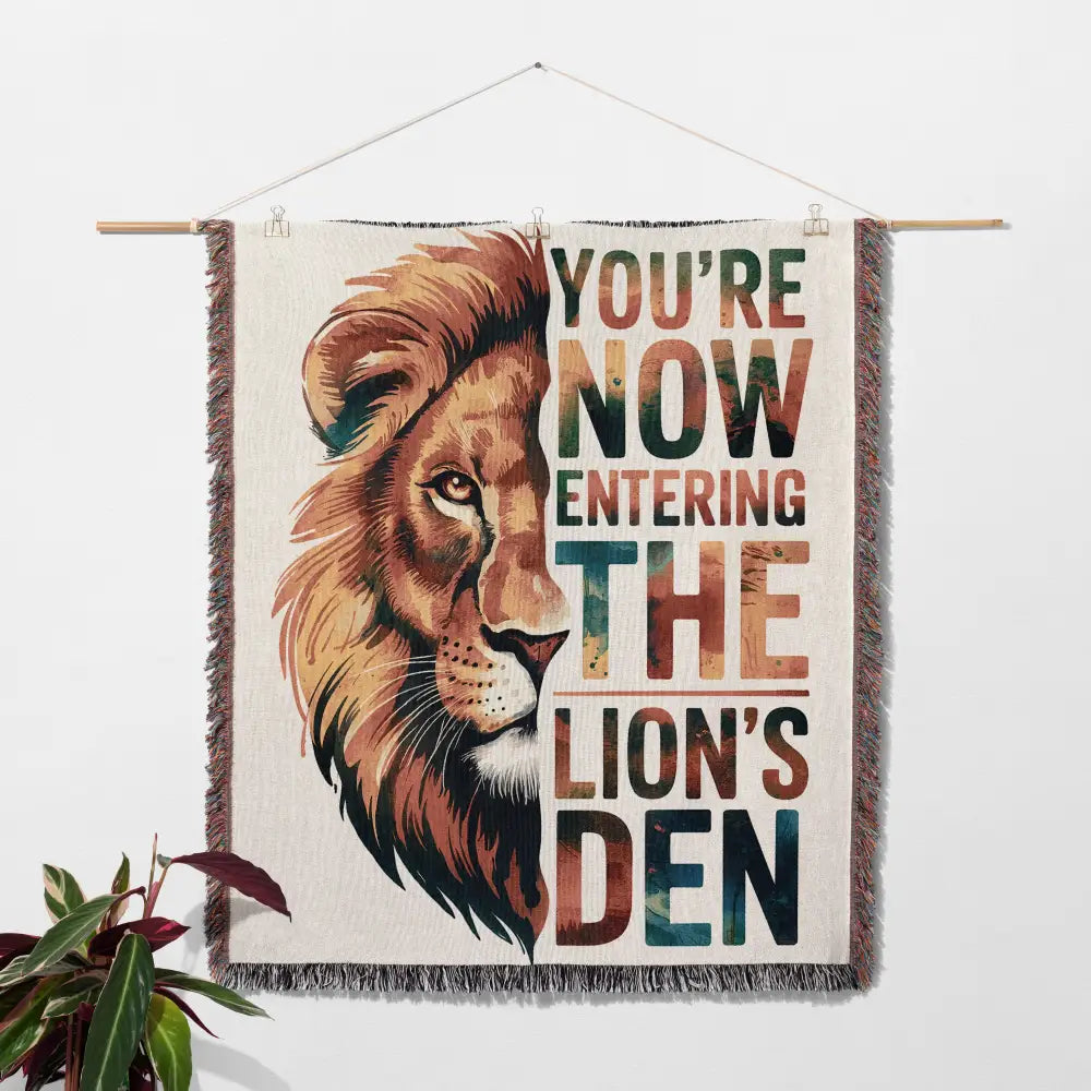 Lion's Den Personalized Woven Blanket