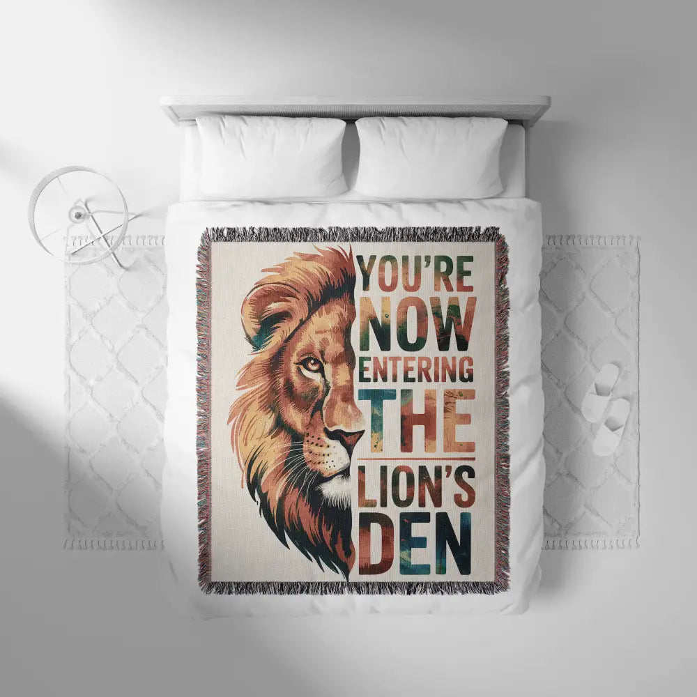 Lion's Den Personalized Woven Blanket