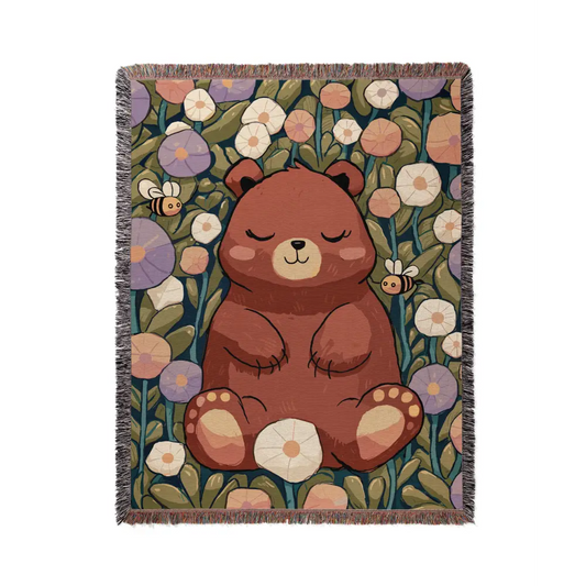 Little Bear Personalized Woven Blanket