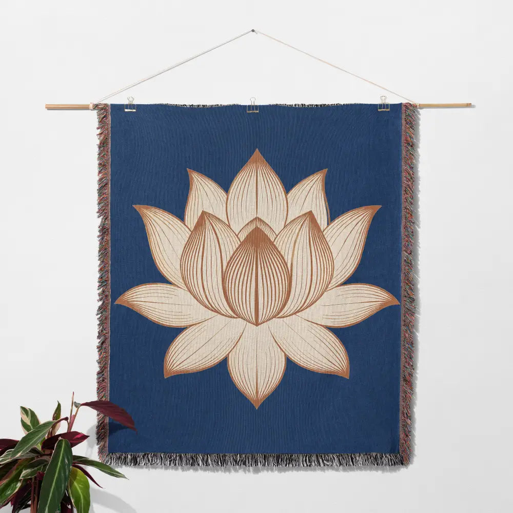 Lotus Flower Personalized Woven Blanket