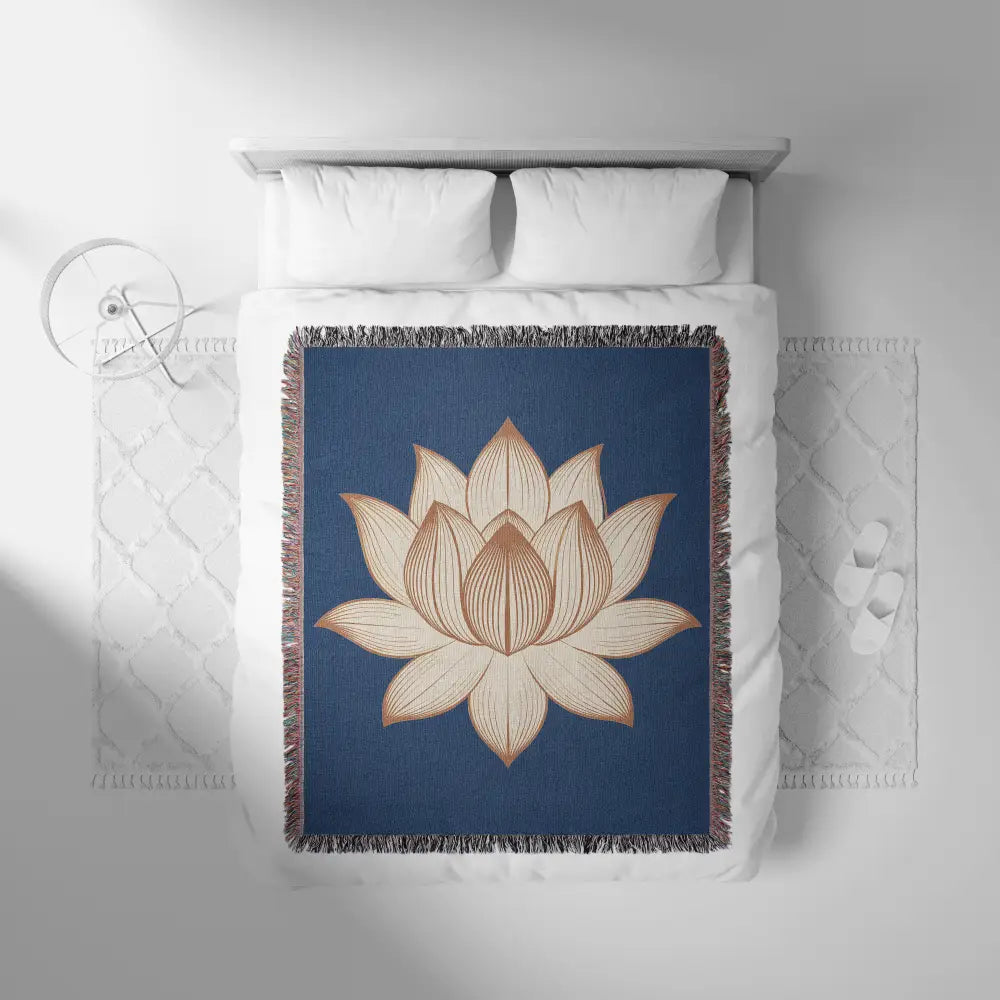 Lotus Flower Personalized Woven Blanket