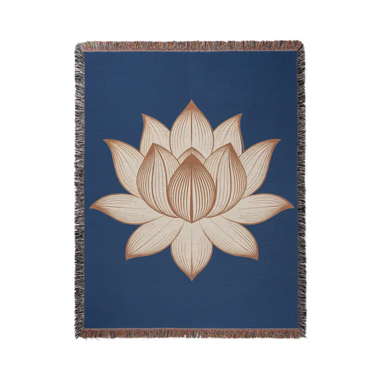 Lotus Flower Personalized Woven Blanket