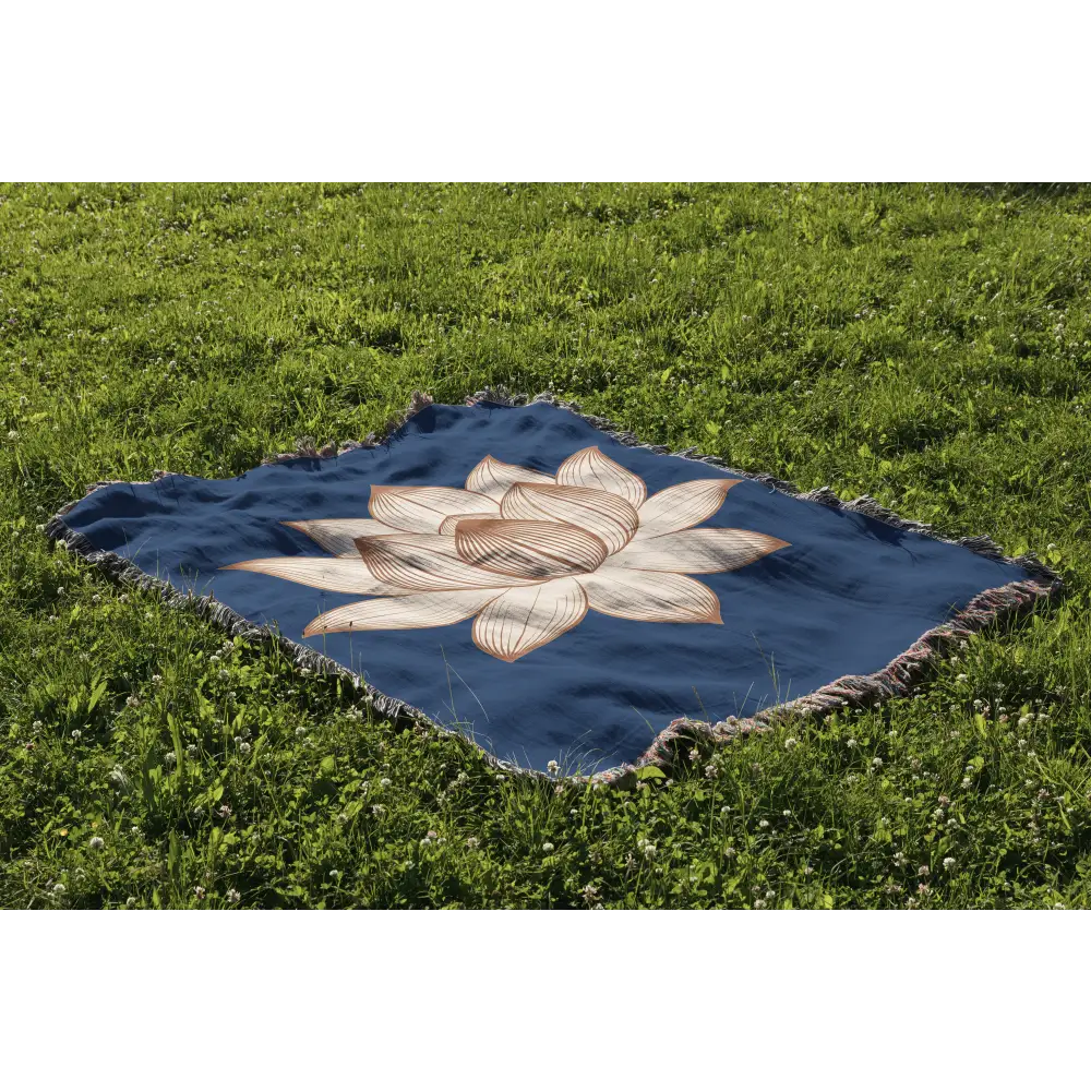 Lotus Flower Personalized Woven Blanket