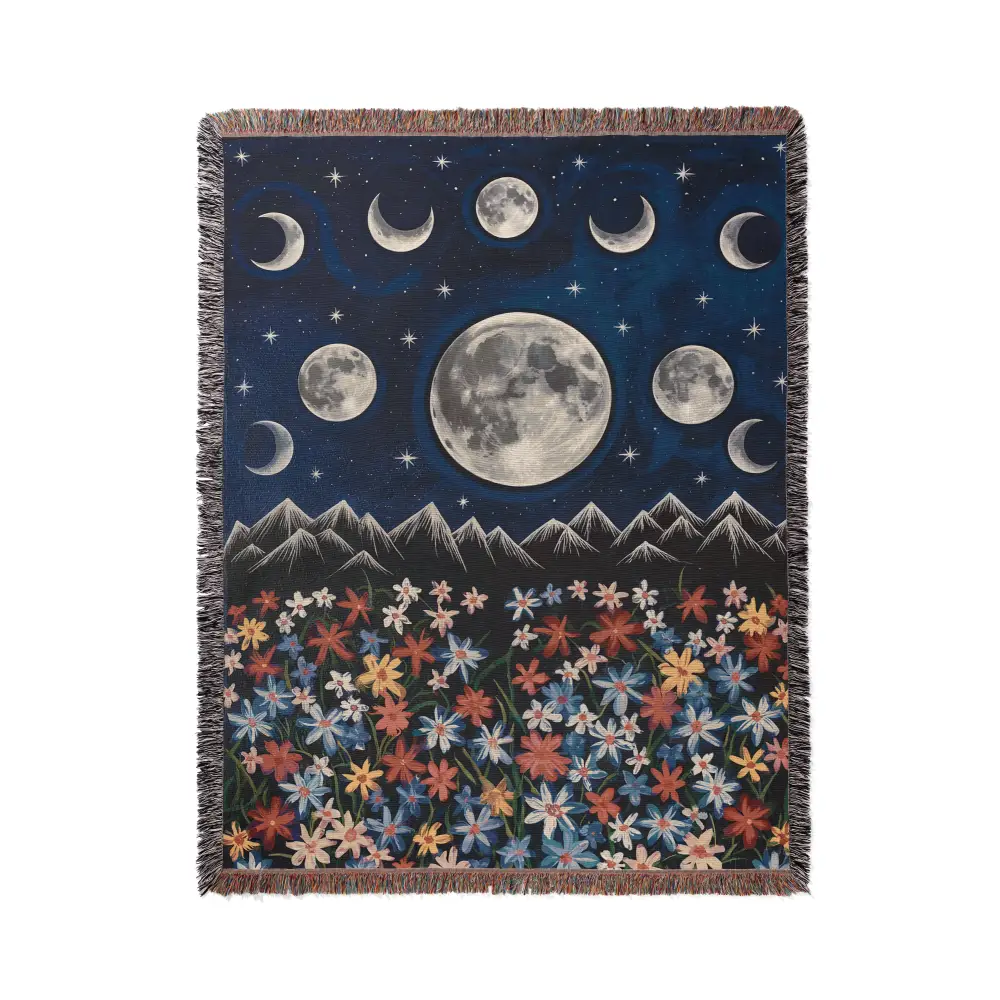 Moon Phases Personalized Woven Blanket