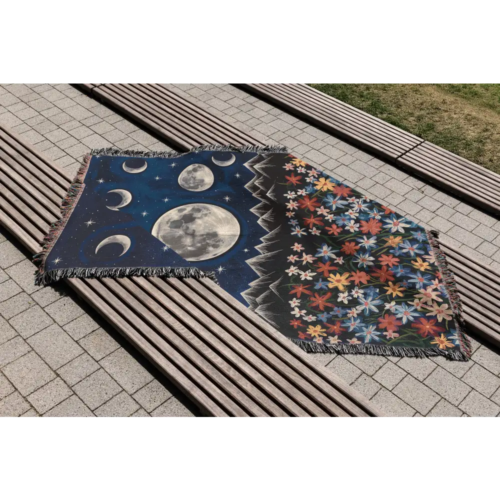 Moon Phases Personalized Woven Blanket