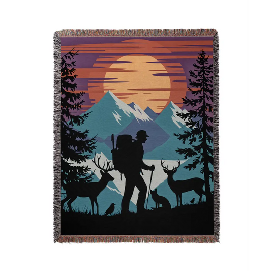 Mountain Hiker Personalized Woven Blanket