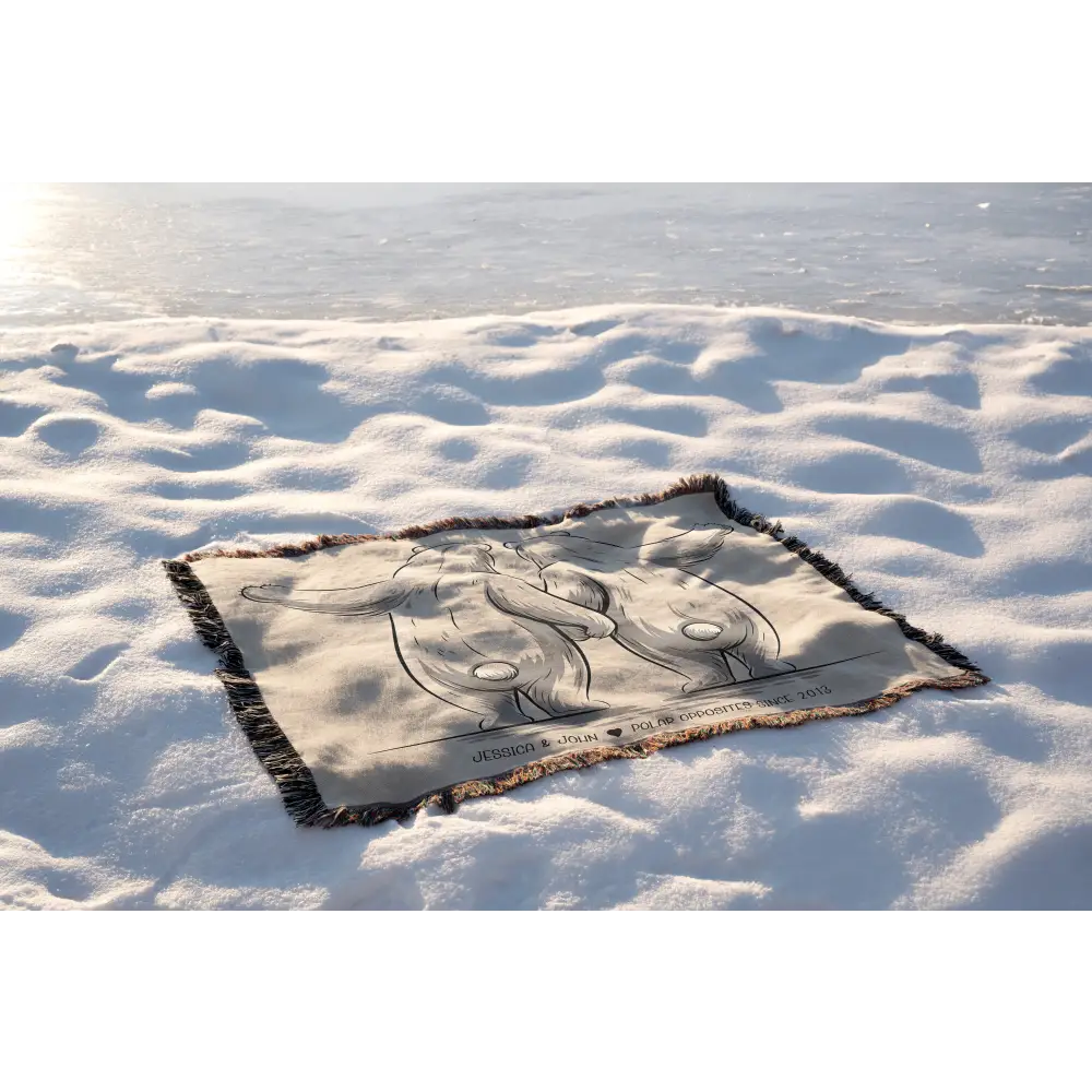 Polar Bears Personalized Woven Blanket