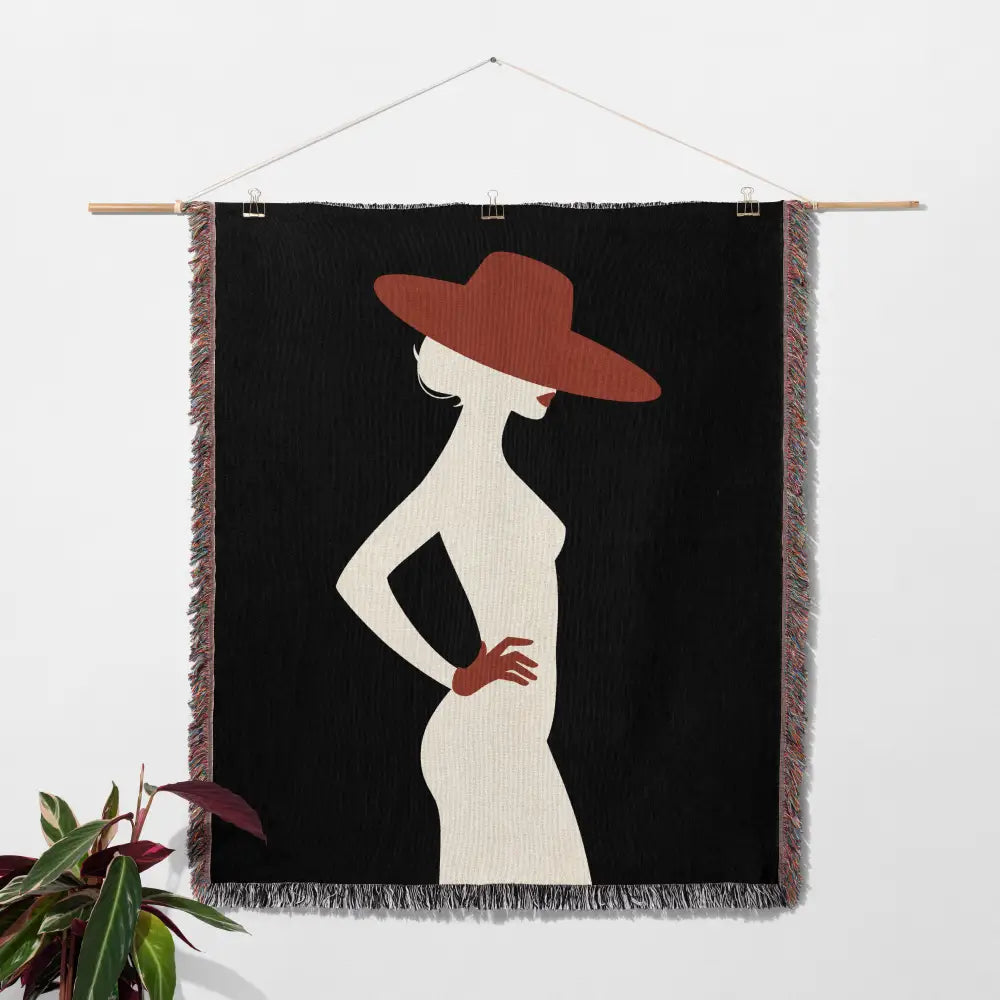 Red Hat Woman Personalized Woven Blanket