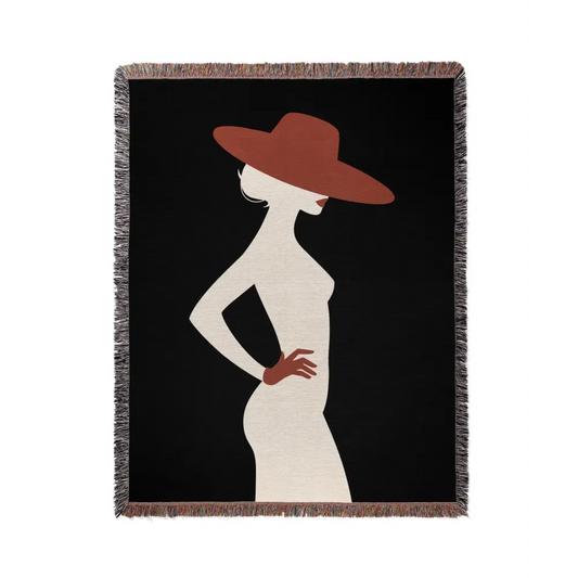 Red Hat Woman Personalized Woven Blanket