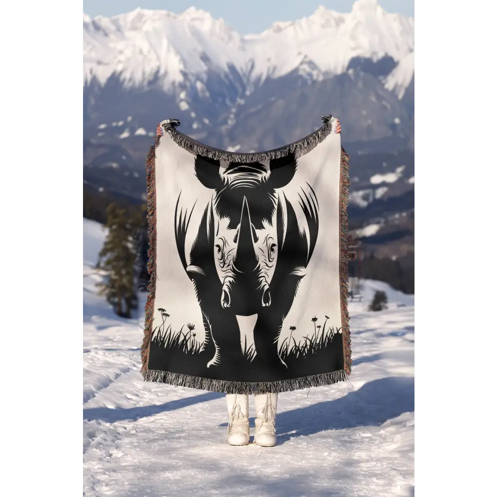 Rhino Power Personalized Woven Blanket