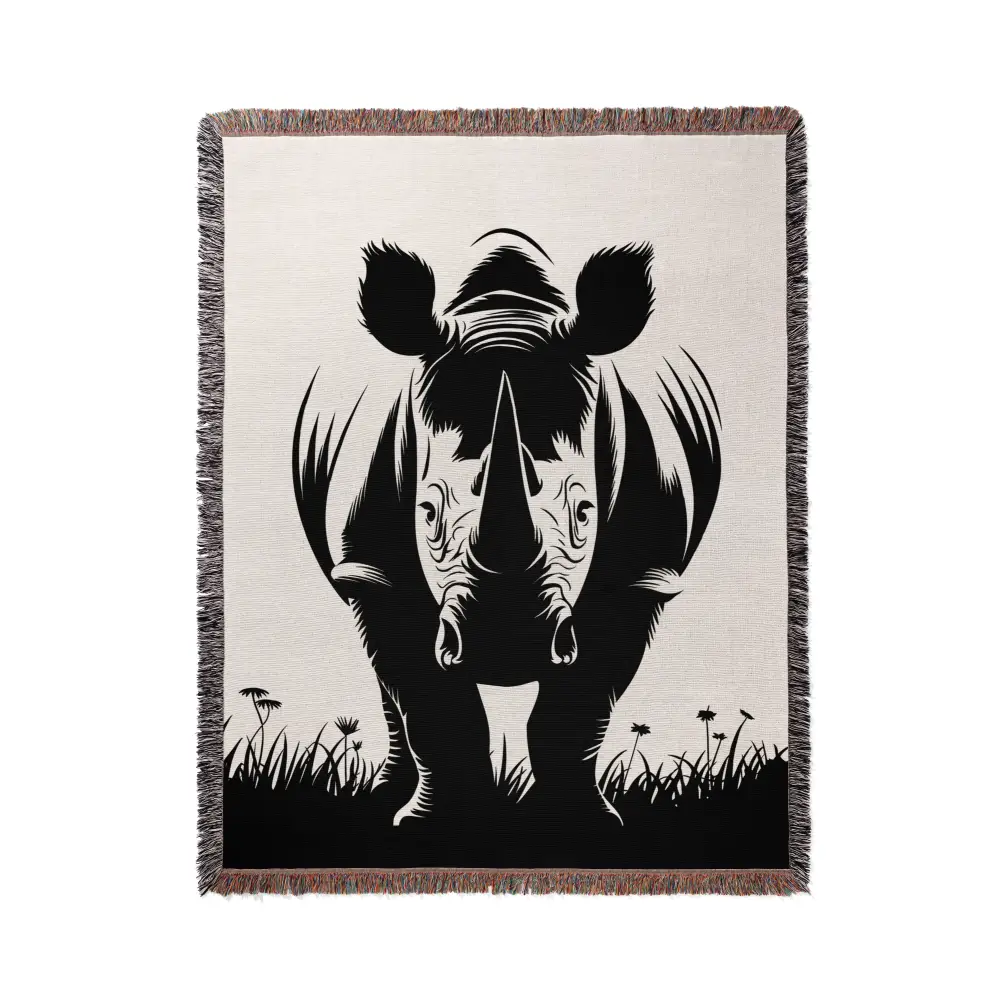 Rhino Power Personalized Woven Blanket