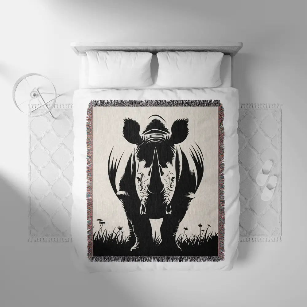 Rhino Power Personalized Woven Blanket