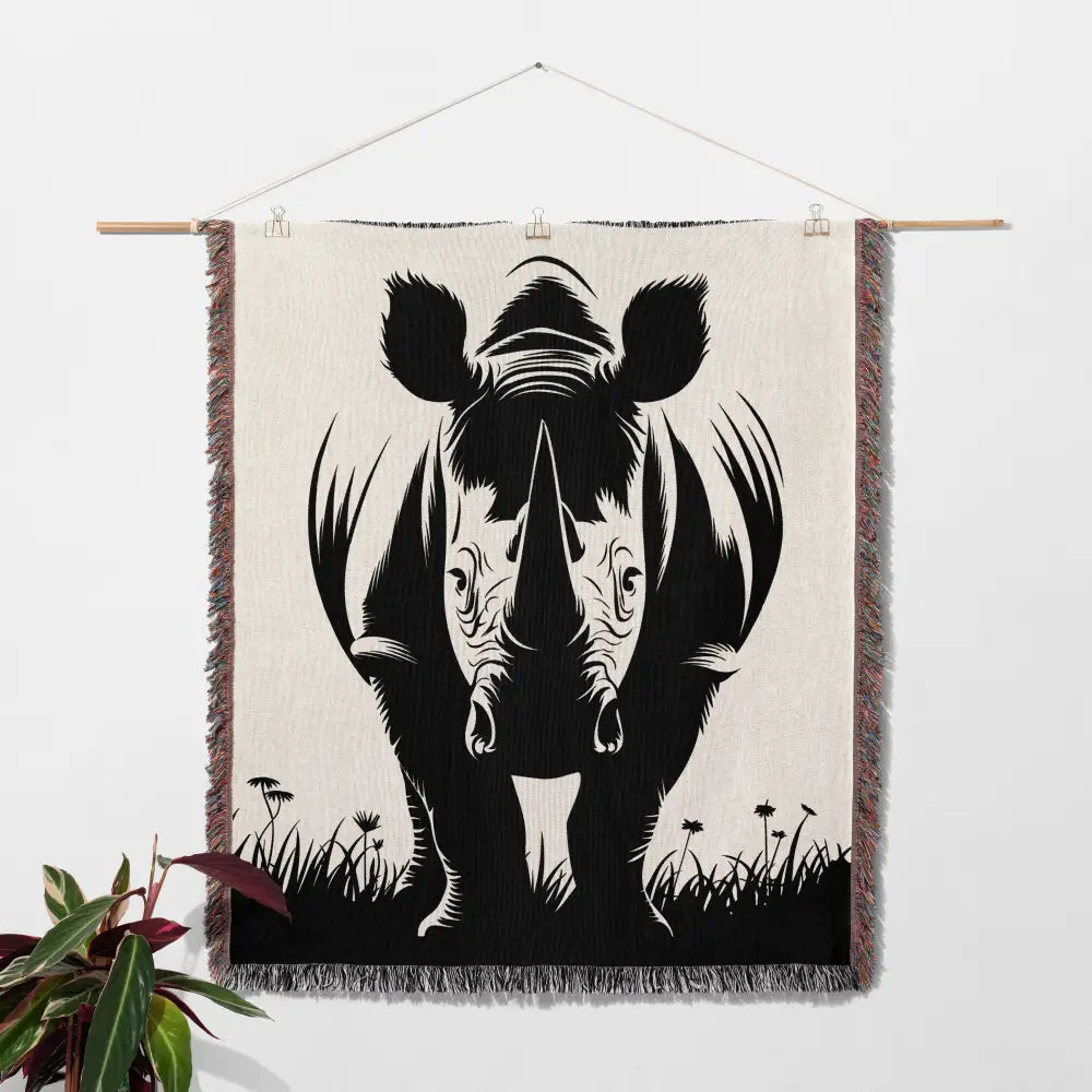 Rhino Power Personalized Woven Blanket