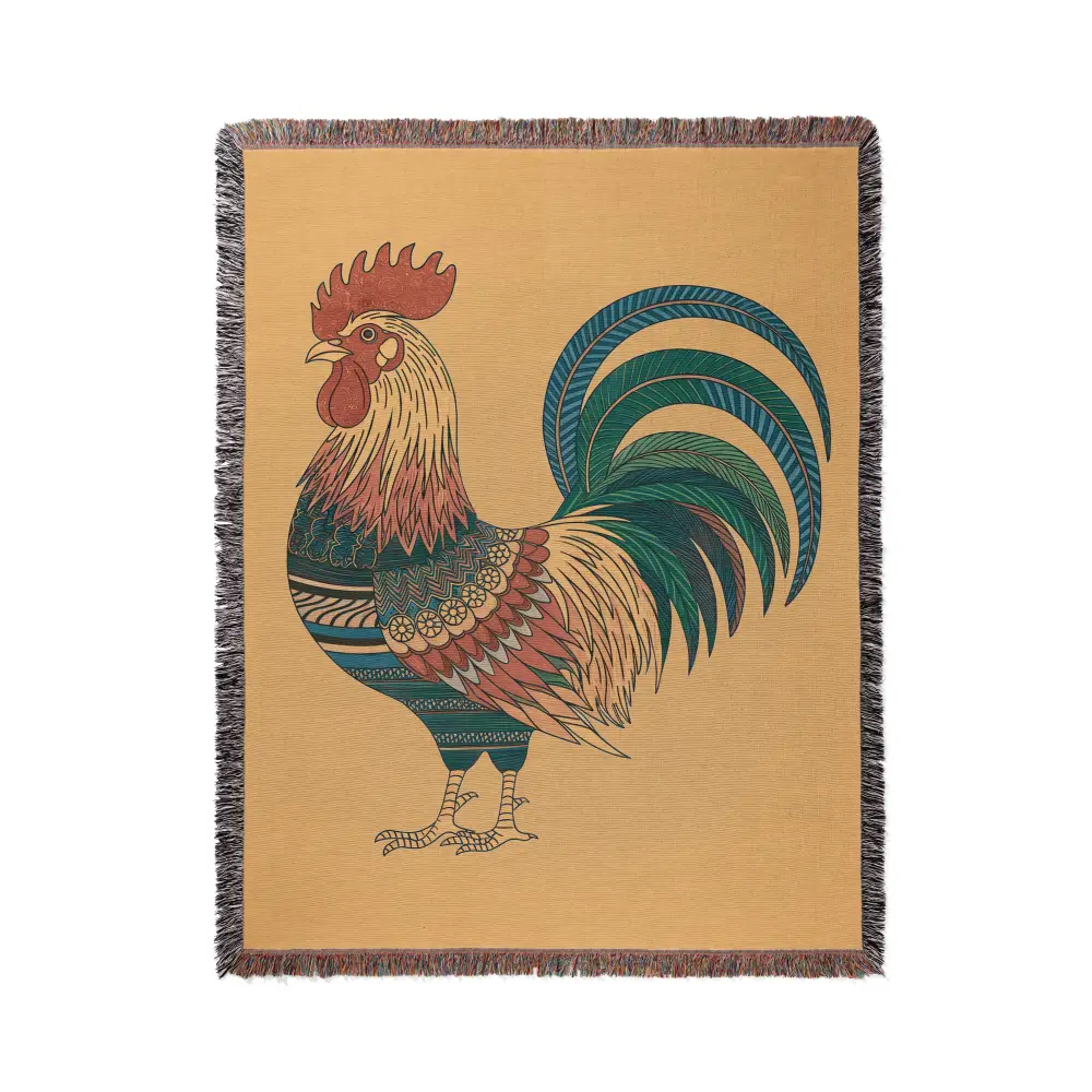 Rooster Style Personalized Woven Blanket