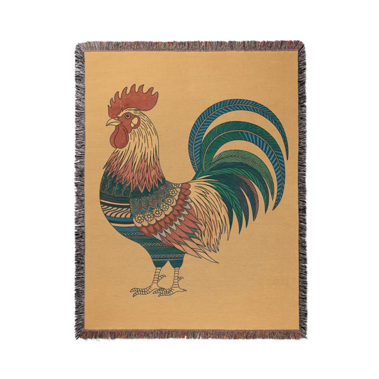 Rooster Style Personalized Woven Blanket