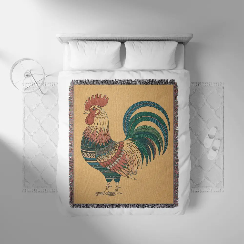 Rooster Style Personalized Woven Blanket