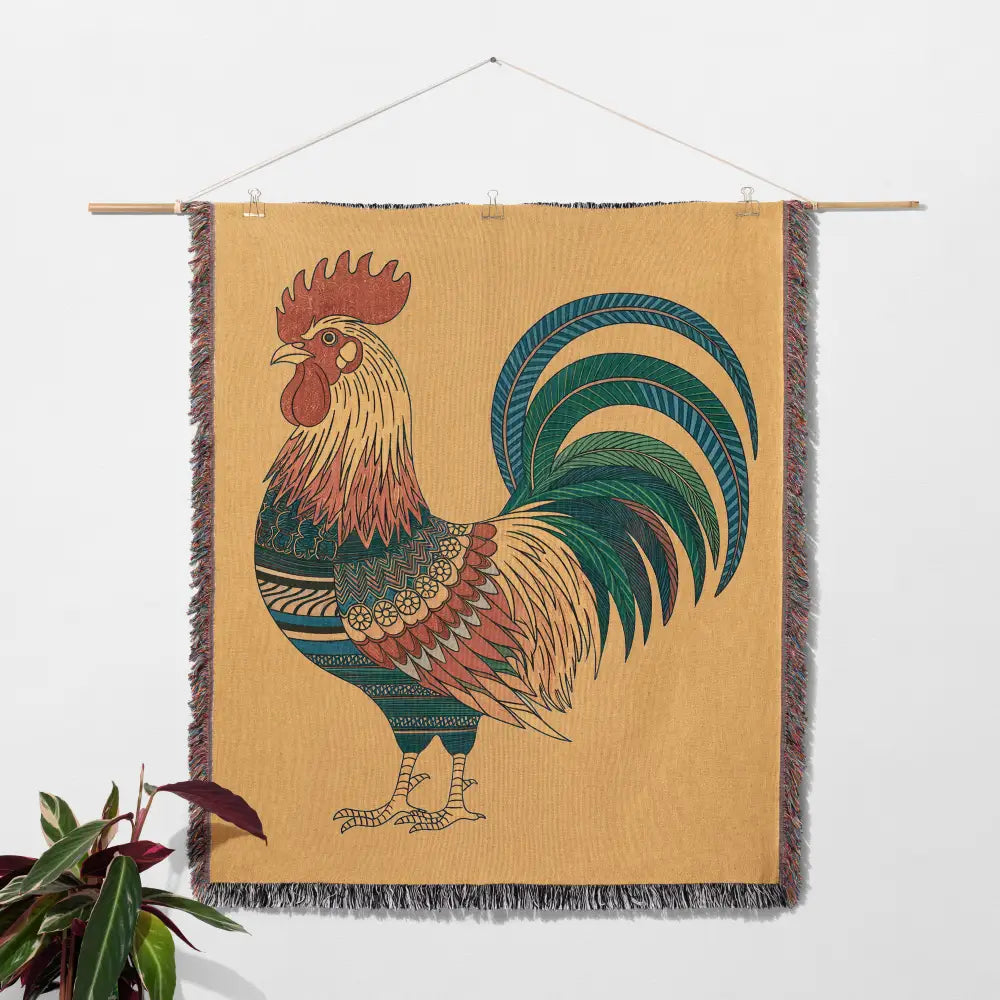 Rooster Style Personalized Woven Blanket