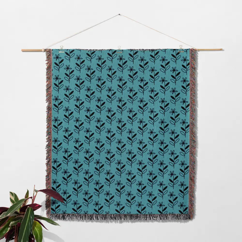 Simple Flower Personalized Woven Blanket