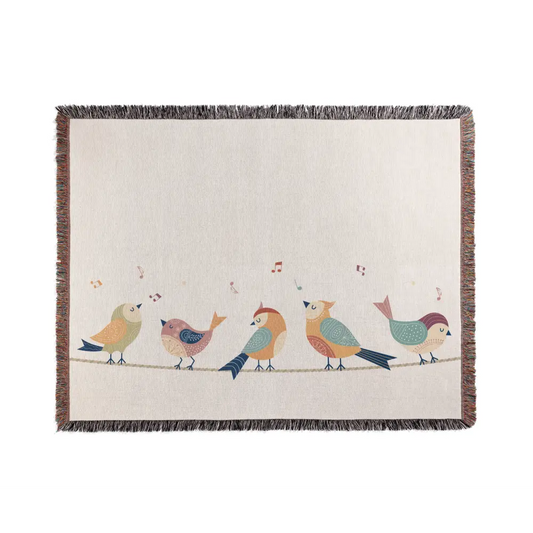 Singing Birds Personalized Woven Blanket