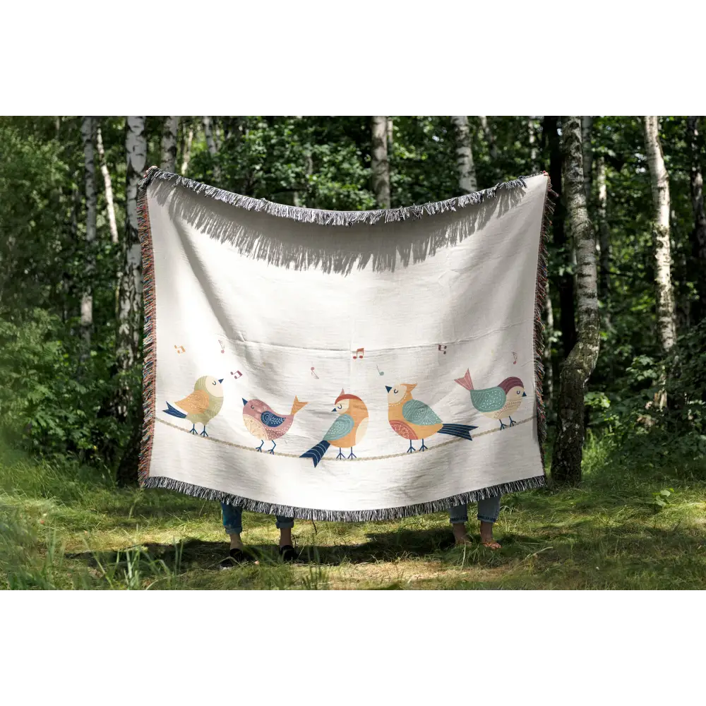 Singing Birds Personalized Woven Blanket