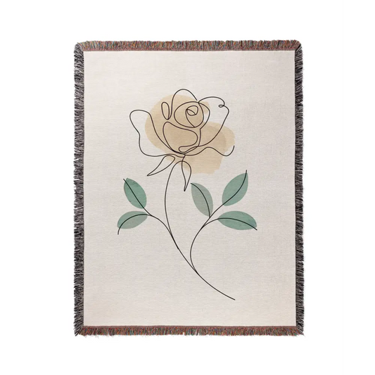 Single Rose Personalized Woven Blanket