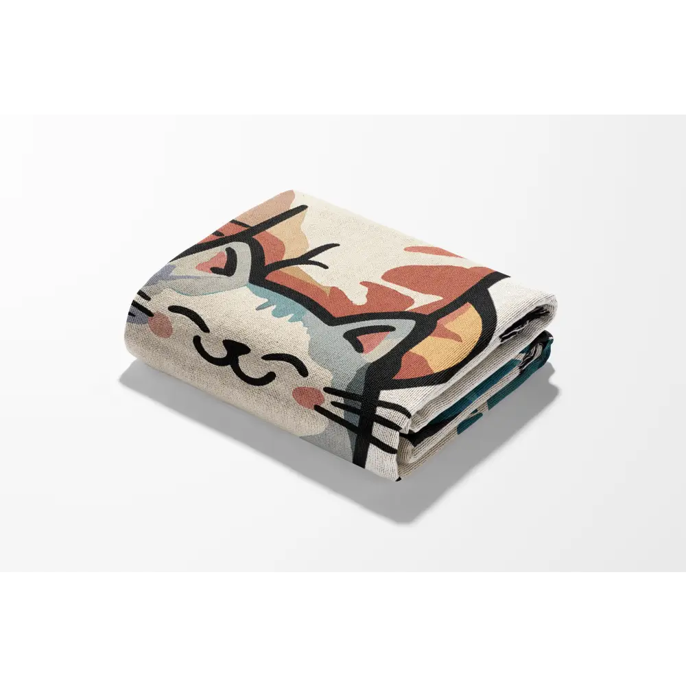 Stacked Cats Personalized Woven Blanket