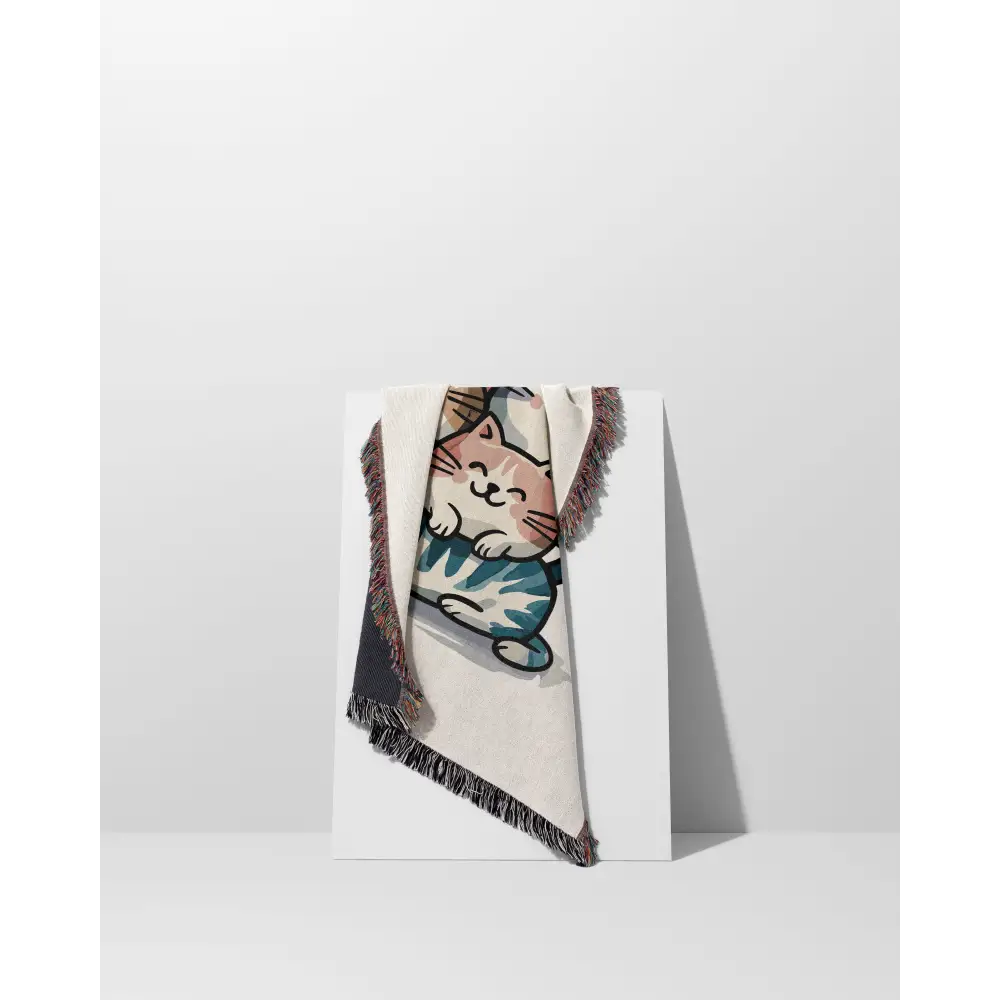 Stacked Cats Personalized Woven Blanket