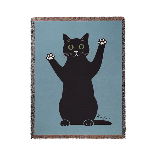 Standing Cat Personalized Woven Blanket